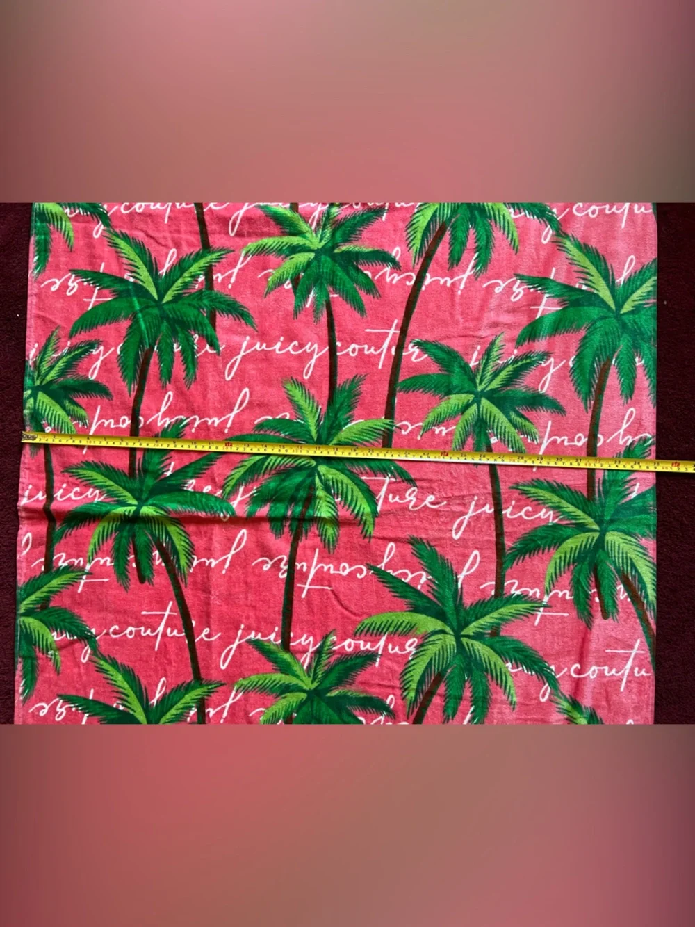 Juicy Couture Fuchsia Palm Tree Beach Towel